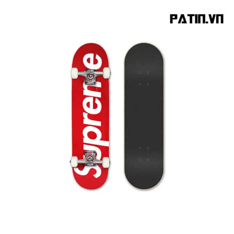 Ván trượt Skateboard 1213 màu đỏ mặt ván tiêu chuẩn cho bé đã trượt quen